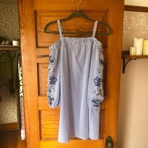 Embroidered Sleeve Summer Dress